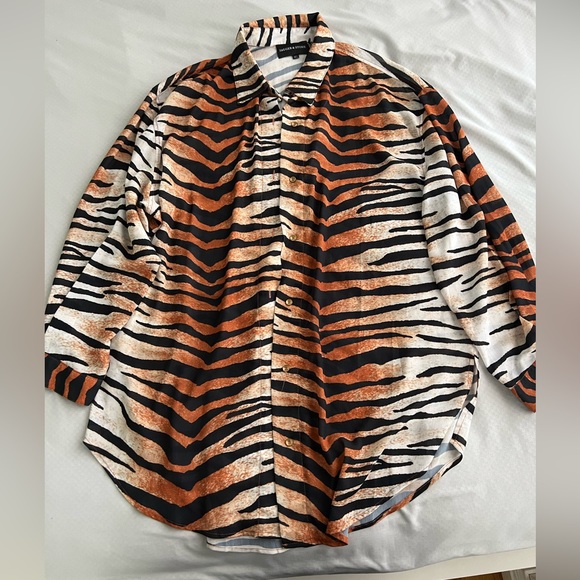 Princess Polly Tops - Jagger & Stone Coco Oversized Shirt Tiger